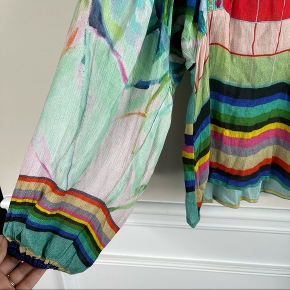 Anthropologie blank elouera boho peasant printed blouse size XS - Picture 6 of 7